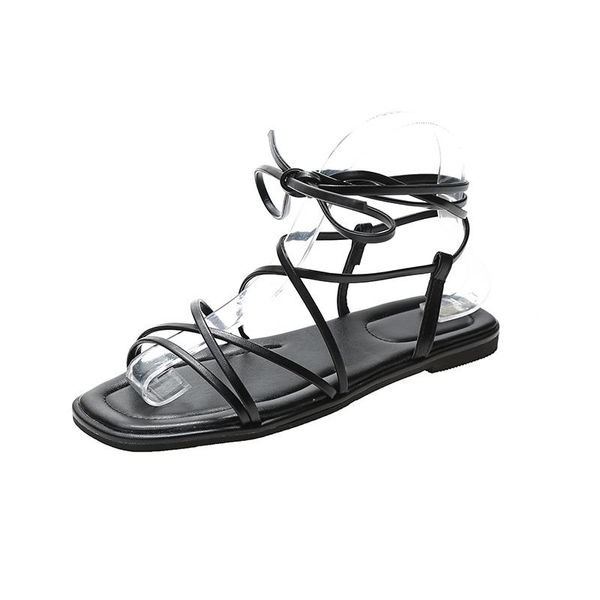 sandals 2021 summer women's casual pu leather strap stitching roman lace soft-soled fashion show, Black
sandals 2021 summer women's casual pu leather strap stitching roman lace soft-soled fashion show, Black
