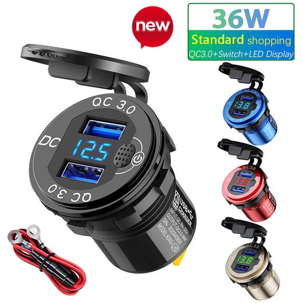 led display 36w 12v usb socket car qc3.0 metal switch waterproof universal truck car lighter socket plug for phone tablet camera
led display 36w 12v usb socket car qc3.0 metal switch waterproof universal truck car lighter socket plug for phone tablet camera