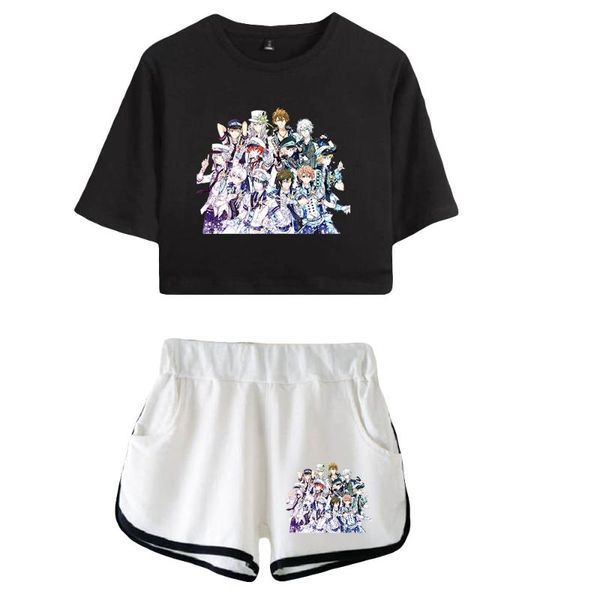 women's shorts japan cool game idolish7 two piece sets casual logo shorts+short sleeve t-shirt 2021 women summer, White;black
women's shorts japan cool game idolish7 two piece sets casual logo shorts+short sleeve t-shirt 2021 women summer, White;black