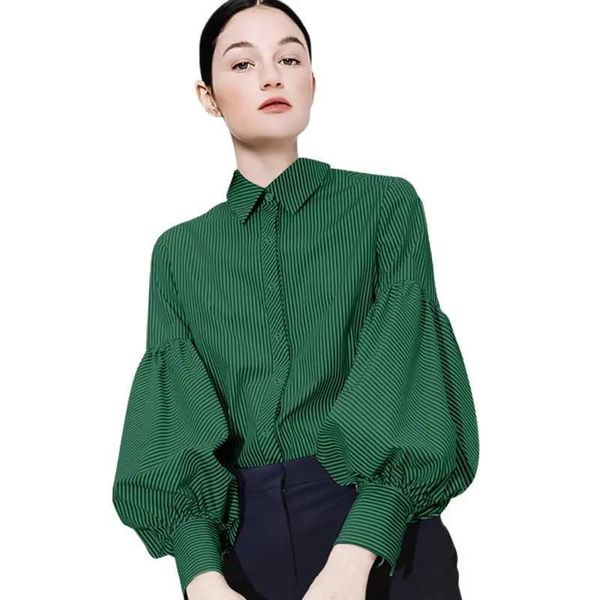 women's blouses & shirts striped green blouse women long sleeve turn down collar button up ladies 2021 summer fall vintage, White
women's blouses & shirts striped green blouse women long sleeve turn down collar button up ladies 2021 summer fall vintage, White