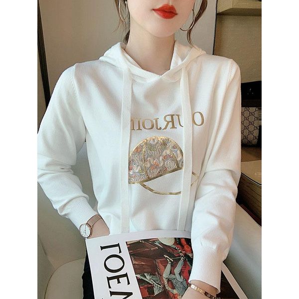 women's sweaters 2021 autumn women knitted hooded pullover casual white fall pull jumpers long sleeve female with hood ladies sweater, White;black
women's sweaters 2021 autumn women knitted hooded pullover casual white fall pull jumpers long sleeve female with hood ladies sweater, White;black