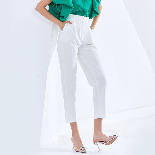 capris white ankle length trousers for women high waist pockets zippers casual harem pants female 2021 autumn clothing, Black;white
capris white ankle length trousers for women high waist pockets zippers casual harem pants female 2021 autumn clothing, Black;white