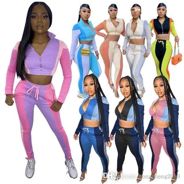 women two piece pants set fashion sweatsuits long sleeve stitching contrast zipper cardigan trousers outfits ladies plus size sportwear, White
women two piece pants set fashion sweatsuits long sleeve stitching contrast zipper cardigan trousers outfits ladies plus size sportwear, White