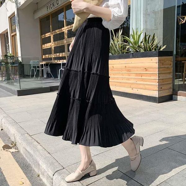 spring summer pleated vintage casual women skirts chiffon high waist long ladies patchwork midi saia black white faldas
spring summer pleated vintage casual women skirts chiffon high waist long ladies patchwork midi saia black white faldas