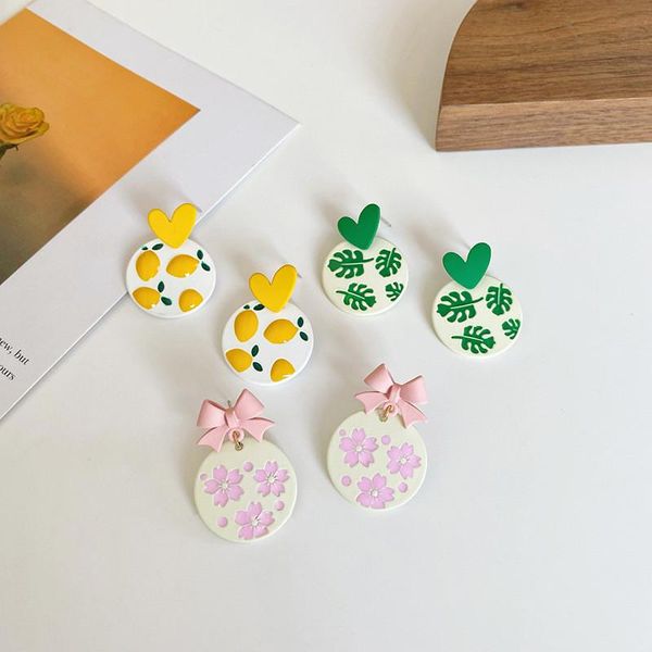 dangle & chandelier summer fruit yellow lemon leaf bow cherry blossom metal drop earrings for women girl sweet jewelry accessories, Silver
dangle & chandelier summer fruit yellow lemon leaf bow cherry blossom metal drop earrings for women girl sweet jewelry accessories, Silver