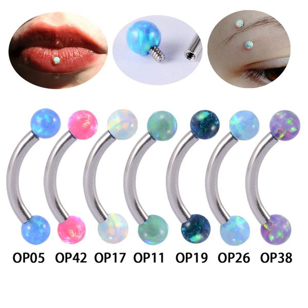 3pcs curved eyebrow nose lip earrings opal tragus bar surgical steel septum daith helix rook nipple piercings body jewelry, Silver
3pcs curved eyebrow nose lip earrings opal tragus bar surgical steel septum daith helix rook nipple piercings body jewelry, Silver