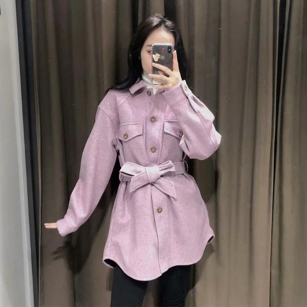 women 2021 fashion with belt loose woolen jacket coat vintage long sleeve side pockets female outerwear chic overcoat women's wool & bl, Black
women 2021 fashion with belt loose woolen jacket coat vintage long sleeve side pockets female outerwear chic overcoat women's wool & bl, Black
