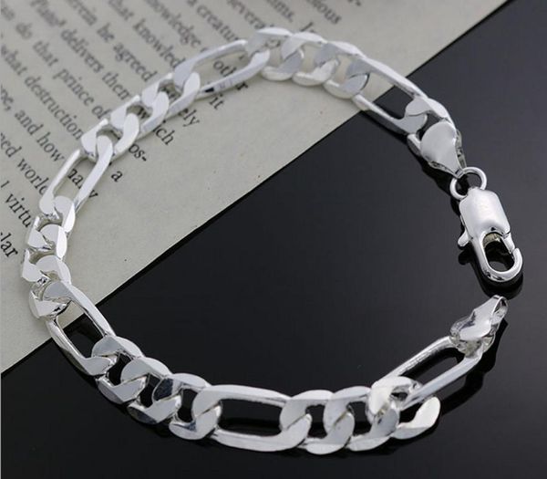 charm bracelets 925 silver bracelet 8mm figaro fashion italian jewelry, Golden;silver
charm bracelets 925 silver bracelet 8mm figaro fashion italian jewelry, Golden;silver