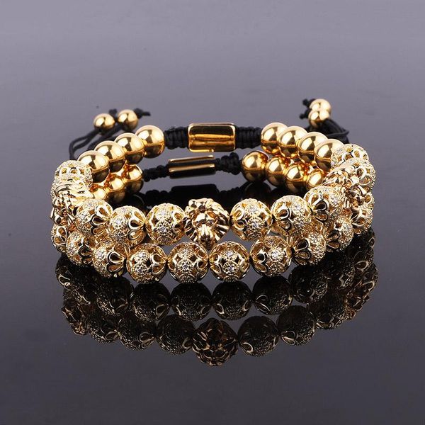 beaded, strands design luxury men lion bracelet jewelry gold plated cz pave ball charm beaded macrame couple set, Black
beaded, strands design luxury men lion bracelet jewelry gold plated cz pave ball charm beaded macrame couple set, Black