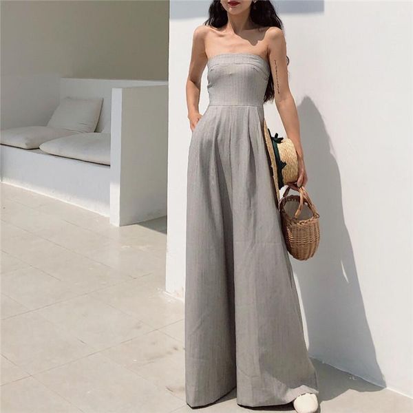 gym clothing women gray high waist rompers vintage strapless loose wide leg jumpsuits off-shoulder female romper fashion playsuits, White;black
gym clothing women gray high waist rompers vintage strapless loose wide leg jumpsuits off-shoulder female romper fashion playsuits, White;black