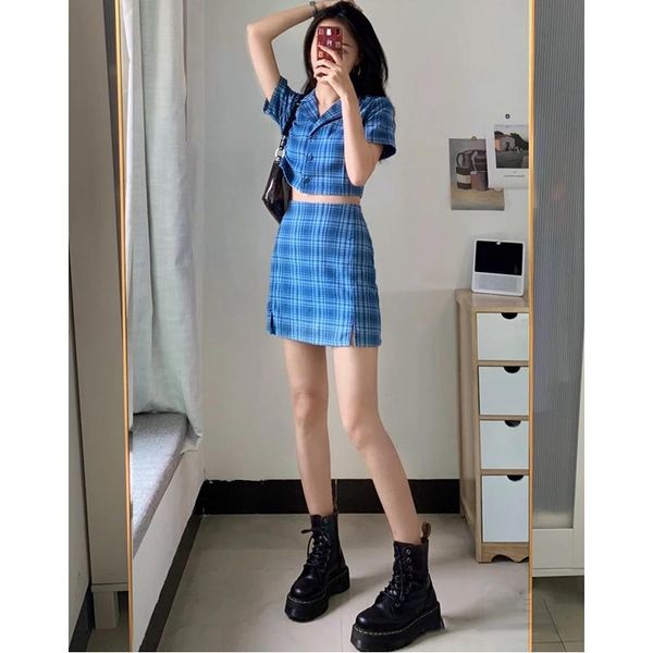women's blouses & shirts 2021 summer ladies blouse women cute crop blue vintage button up shirt plaid korean, White
women's blouses & shirts 2021 summer ladies blouse women cute crop blue vintage button up shirt plaid korean, White