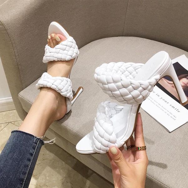 fashion women high heels slippers weave sandals leather luxury designer pumps woman shoes slides ladies mules white dress, Black
fashion women high heels slippers weave sandals leather luxury designer pumps woman shoes slides ladies mules white dress, Black