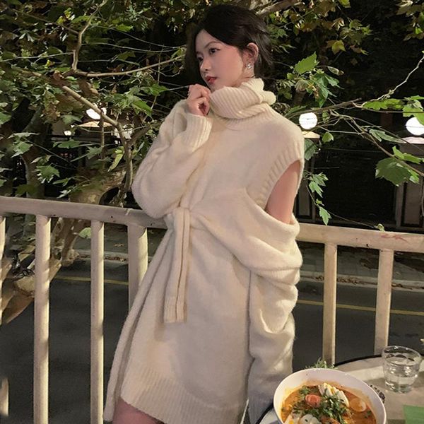 women's sweaters autumn winter lady hollow out knit black white gray women long pullover turtleneck sweater dress korean fashion clothe, White;black
women's sweaters autumn winter lady hollow out knit black white gray women long pullover turtleneck sweater dress korean fashion clothe, White;black