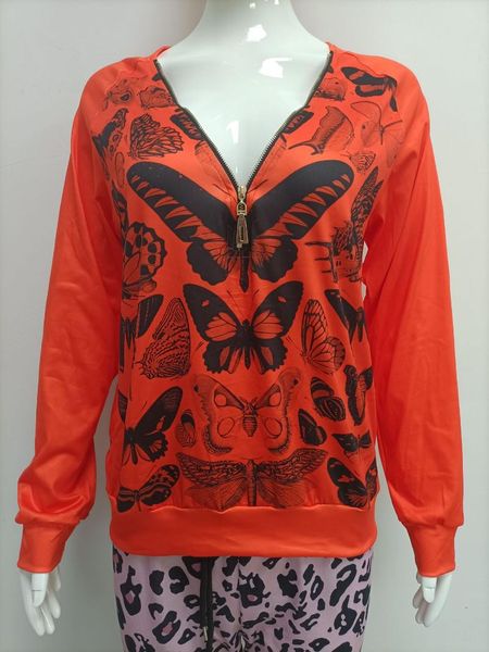 women's t-shirt 2021 european and american autumn fashion clothing v-neck butterfly print zipper long-sleeved, White
women's t-shirt 2021 european and american autumn fashion clothing v-neck butterfly print zipper long-sleeved, White