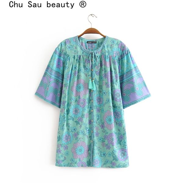 beauty fashion boho floral print summer shirts women holiday chic single breasted blouses female o-neck beachwear 210514, White
beauty fashion boho floral print summer shirts women holiday chic single breasted blouses female o-neck beachwear 210514, White