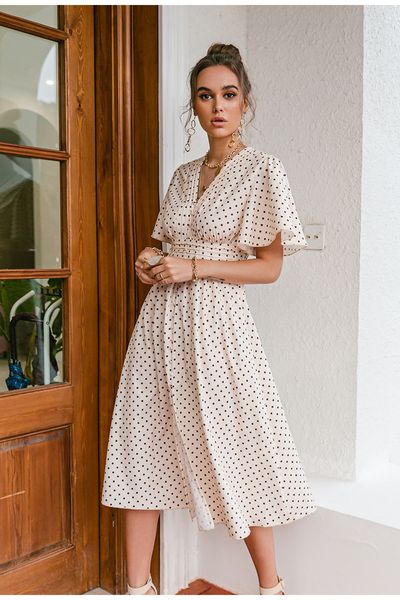 polka dot botton a-line dress women bell sleeve high waist maxi dress elegant office lady dresses spring summer, Black;gray
polka dot botton a-line dress women bell sleeve high waist maxi dress elegant office lady dresses spring summer, Black;gray