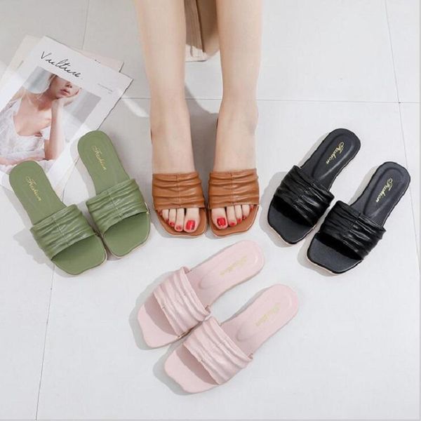 slippers summer outside korean style fashion peep toe square pleated pvc women gladiator ladies beach shoes 20210512, Black
slippers summer outside korean style fashion peep toe square pleated pvc women gladiator ladies beach shoes 20210512, Black