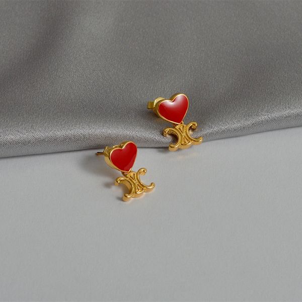 cele love arc de earrings du family red glaze peach heart pendant valentine's day gift, Golden
cele love arc de earrings du family red glaze peach heart pendant valentine's day gift, Golden