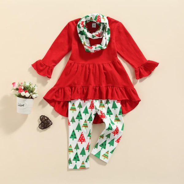 clothing sets 1-6t fashion children girls clothes 3pcs solid long sleeve ruffle pullover christmas tree pants scarf outfit, White
clothing sets 1-6t fashion children girls clothes 3pcs solid long sleeve ruffle pullover christmas tree pants scarf outfit, White