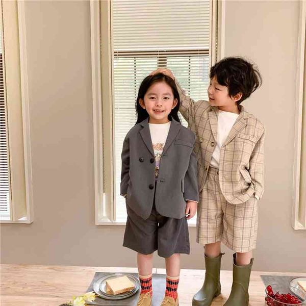 spring autumn fashion suit clothes sets boys and girls plaid shorts 2pcs, White
spring autumn fashion suit clothes sets boys and girls plaid shorts 2pcs, White