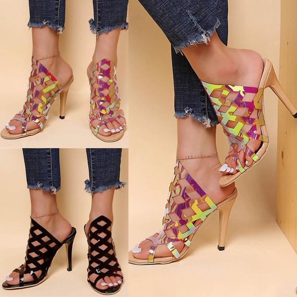 sandals women fashion large size colorful cross hollow out transparent strap high heel slippers summer shoes zapatos de mujer, Black
sandals women fashion large size colorful cross hollow out transparent strap high heel slippers summer shoes zapatos de mujer, Black