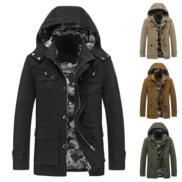 men's jackets 2022 clothing winter coat solid color loose casual hooded detachable large size jacket male with pockets chaquetas, Black;brown
men's jackets 2022 clothing winter coat solid color loose casual hooded detachable large size jacket male with pockets chaquetas, Black;brown