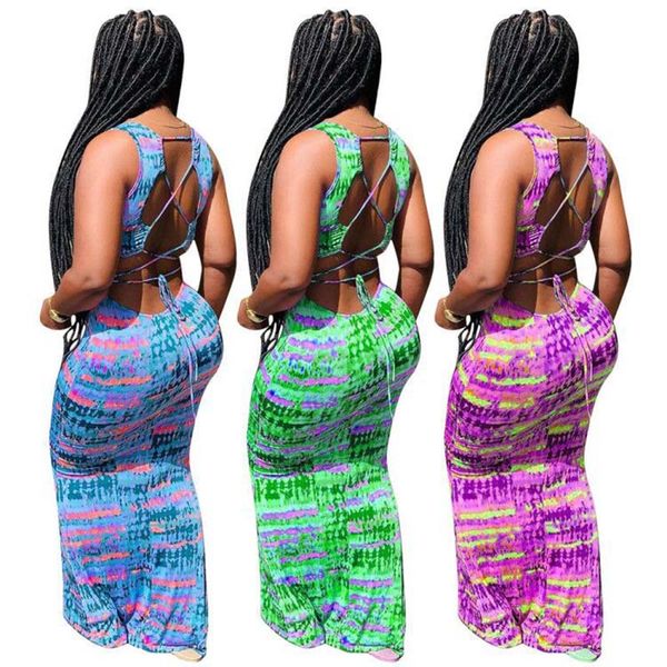 tie dye print long dress backless bandage maxi dresses sleeveless vintge vestidos beach party club outwork sundress, Black;gray
tie dye print long dress backless bandage maxi dresses sleeveless vintge vestidos beach party club outwork sundress, Black;gray