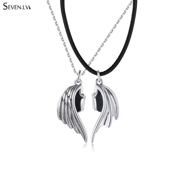 pendant necklaces 2pcs / set couple necklace angel and devil wing magnet attract gifts leather rope for women men, Silver
pendant necklaces 2pcs / set couple necklace angel and devil wing magnet attract gifts leather rope for women men, Silver