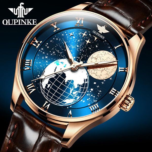 wristwatches oupinke automatic watch men mechanical moon phase waterproof leather sapphire watches, Slivery;brown
wristwatches oupinke automatic watch men mechanical moon phase waterproof leather sapphire watches, Slivery;brown