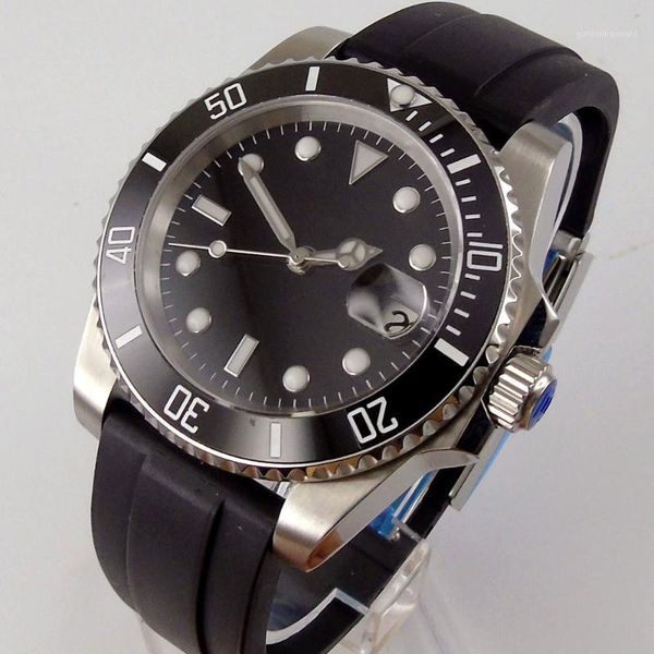 wristwatches black automatic men watch 24 jewels nh35a steel case luminous dial unidirectional bezel rubber band, Slivery;brown
wristwatches black automatic men watch 24 jewels nh35a steel case luminous dial unidirectional bezel rubber band, Slivery;brown
