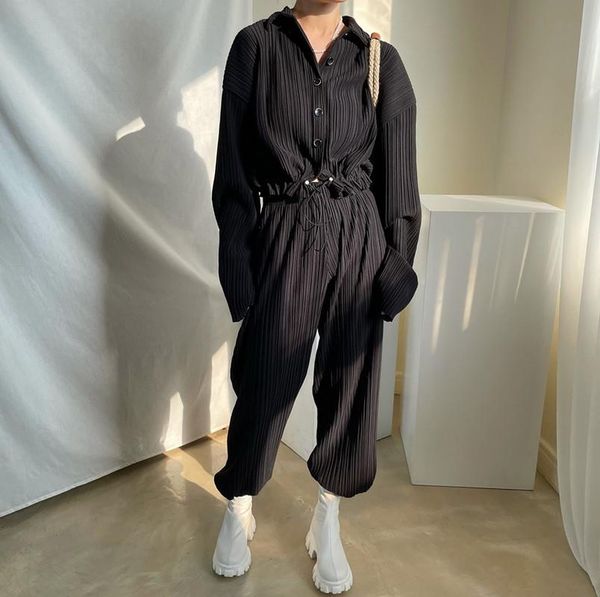 women's two piece pants casual loose high waist set women fashion blouse matching straight trousers suit vintage pleated 2, White
women's two piece pants casual loose high waist set women fashion blouse matching straight trousers suit vintage pleated 2, White