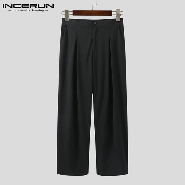 men's pants men casual button 2021 solid color joggers pockets streetwear baggy harajuku straight trousers wide leg incerun, Black
men's pants men casual button 2021 solid color joggers pockets streetwear baggy harajuku straight trousers wide leg incerun, Black