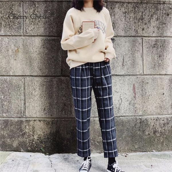 women's pants & capris cherry chesse vintage women straight pocket elastic waist trousers female autumn casual, Black;white
women's pants & capris cherry chesse vintage women straight pocket elastic waist trousers female autumn casual, Black;white