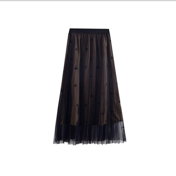 autumn&winter women elastic band fashion embroidery high waist pleated mesh skirt casual long skirts, Black
autumn&winter women elastic band fashion embroidery high waist pleated mesh skirt casual long skirts, Black