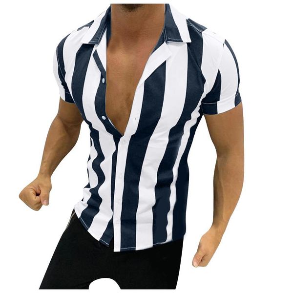 men's casual shirts summer colorful striped men shirt lapel streetwear fashion color matching slim short-sleeved, White;black
men's casual shirts summer colorful striped men shirt lapel streetwear fashion color matching slim short-sleeved, White;black
