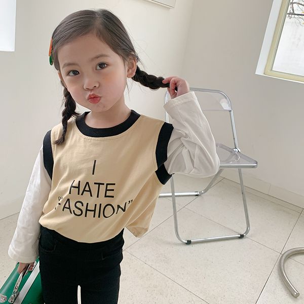 2021 childrens t shirt patchwork girls boys fake two piece long sleeve t shirts spring autumn kids clothes 2-8y, White;black
2021 childrens t shirt patchwork girls boys fake two piece long sleeve t shirts spring autumn kids clothes 2-8y, White;black