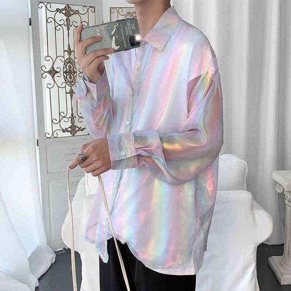 t shirts 2021 spring summer fine sun protection simple clothes loose organza drape perspective floral for man warm selling blouses hae6, White;black
t shirts 2021 spring summer fine sun protection simple clothes loose organza drape perspective floral for man warm selling blouses hae6, White;black
