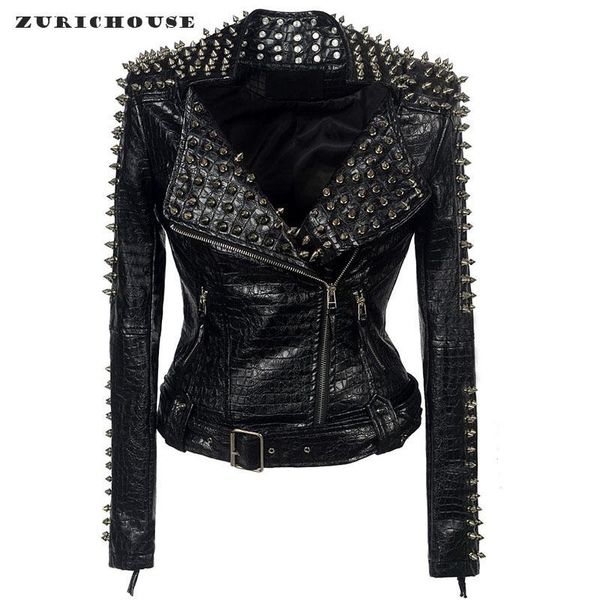 women's leather & faux zurichouse 2021 jacket short plus size punk rock long sleeve rivet biker woman, Black
women's leather & faux zurichouse 2021 jacket short plus size punk rock long sleeve rivet biker woman, Black