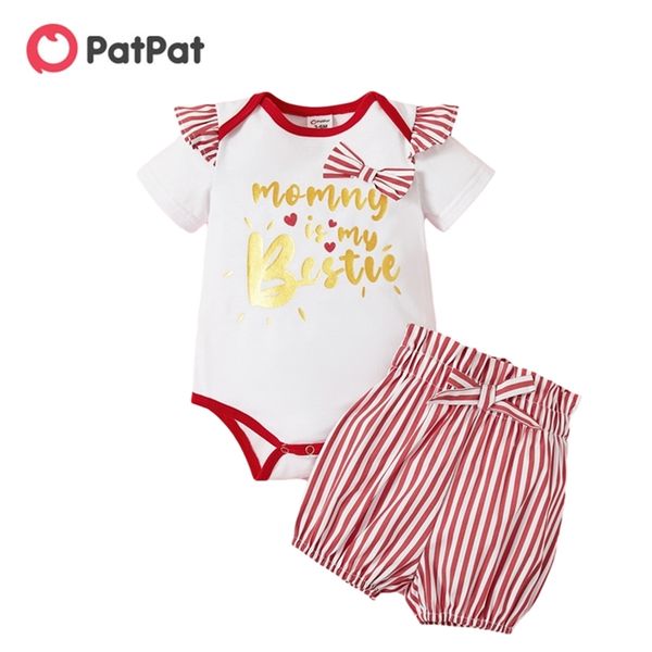 arrival 3pcs short-sleeve cotton romper sets 210528, White