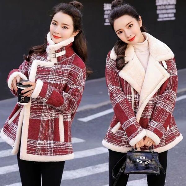 women's jackets coat female korean plus velvet thick short casual wool ap6c, Black;brown
women's jackets coat female korean plus velvet thick short casual wool ap6c, Black;brown
