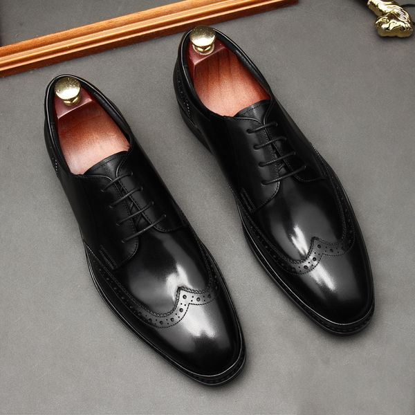 New Genuine Leather Mens Dress Shoes Handmade Office Business Wedding Black Brown Luxury Lace Up Formal Oxfords Brogue Shoes
New Genuine Leather Mens Dress Shoes Handmade Office Business Wedding Black Brown Luxury Lace Up Formal Oxfords Brogue Shoes