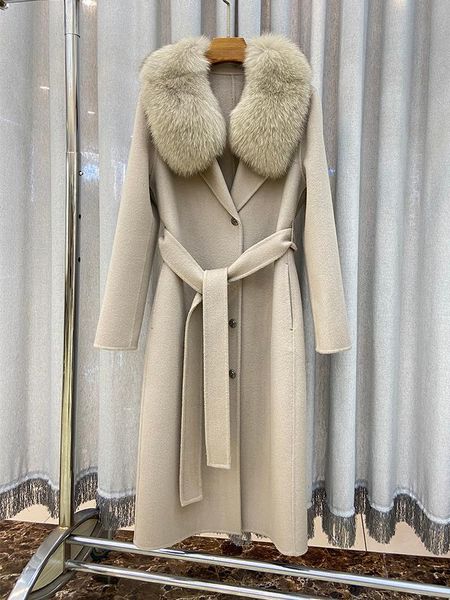women's wool & blends 2021 winter women woolen coat with natural fur collar long overcoat warm detachable, Black
women's wool & blends 2021 winter women woolen coat with natural fur collar long overcoat warm detachable, Black