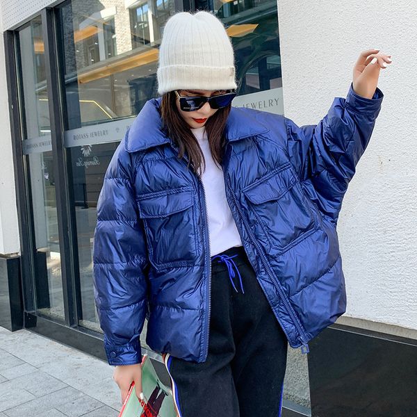 women's parkas down ladies jacket fashion 2021 winter stand collar bright face warm loose and versatile solid white duck thickened coat, Black
women's parkas down ladies jacket fashion 2021 winter stand collar bright face warm loose and versatile solid white duck thickened coat, Black