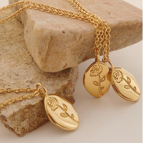 elegant irregular oval plate rose flower pendant necklace for women minimalist stainless steel necklaces, Silver
elegant irregular oval plate rose flower pendant necklace for women minimalist stainless steel necklaces, Silver
