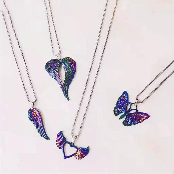 pendant necklaces wing series hip hop long chain necklace for women men stainless steel jewelry punk butterfly, Silver
pendant necklaces wing series hip hop long chain necklace for women men stainless steel jewelry punk butterfly, Silver