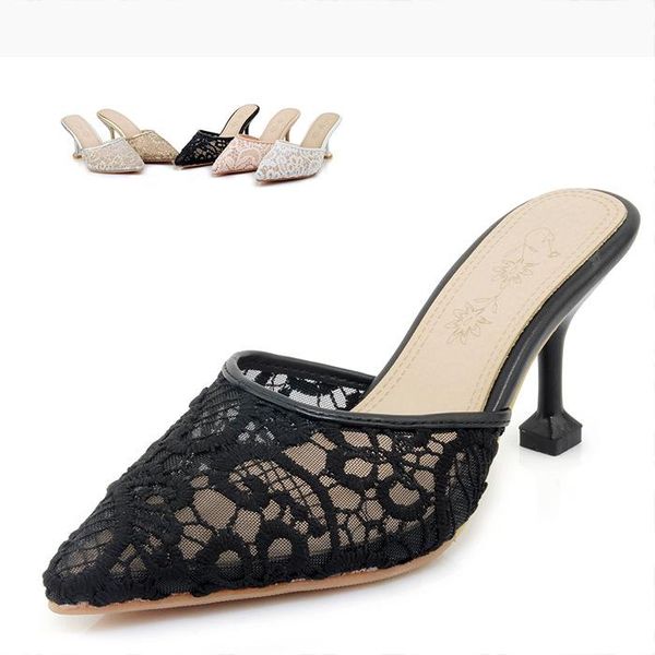 shoes woman's slippers pointed toe slides thin heels med low 2021 cover rubber rome basic fabric pu hoof female, Black
shoes woman's slippers pointed toe slides thin heels med low 2021 cover rubber rome basic fabric pu hoof female, Black