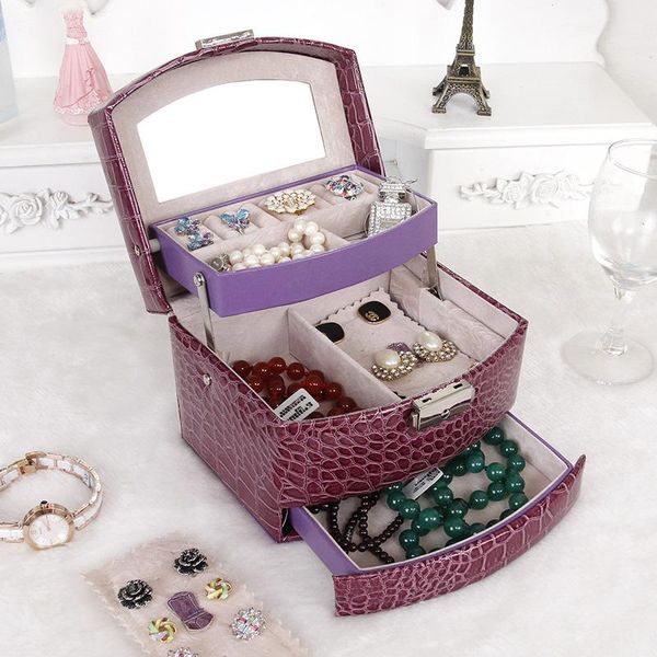 jewelry pouches, bags 3 layers organizer box large capacity leather display holder portable earring bracelet women drawer storage case, Pink;blue
jewelry pouches, bags 3 layers organizer box large capacity leather display holder portable earring bracelet women drawer storage case, Pink;blue