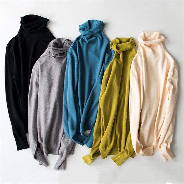 women's sweaters 2021 autumn winter sweater women turtleneck knitted pullover female casual solid ssweaters plus size xa419, White;black
women's sweaters 2021 autumn winter sweater women turtleneck knitted pullover female casual solid ssweaters plus size xa419, White;black