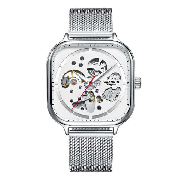 wristwatches guanqin automatic watch for men sapphire skeleton dial white waterproof luminous numberless square metal band, Slivery;brown
wristwatches guanqin automatic watch for men sapphire skeleton dial white waterproof luminous numberless square metal band, Slivery;brown
