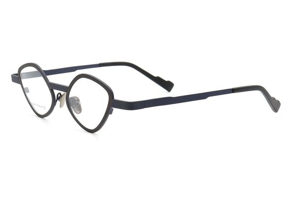 fashion sunglasses frames mwomens pure titanium fashionable thin lightweight metal eyewear retro cat-eye dimond-shaped rx-able eyeglass, Black